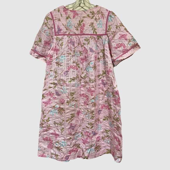 Vintage Y2K  Leisure Life Floral House Dress House Cottage Snap Button Size M - Picture 2 of 8
